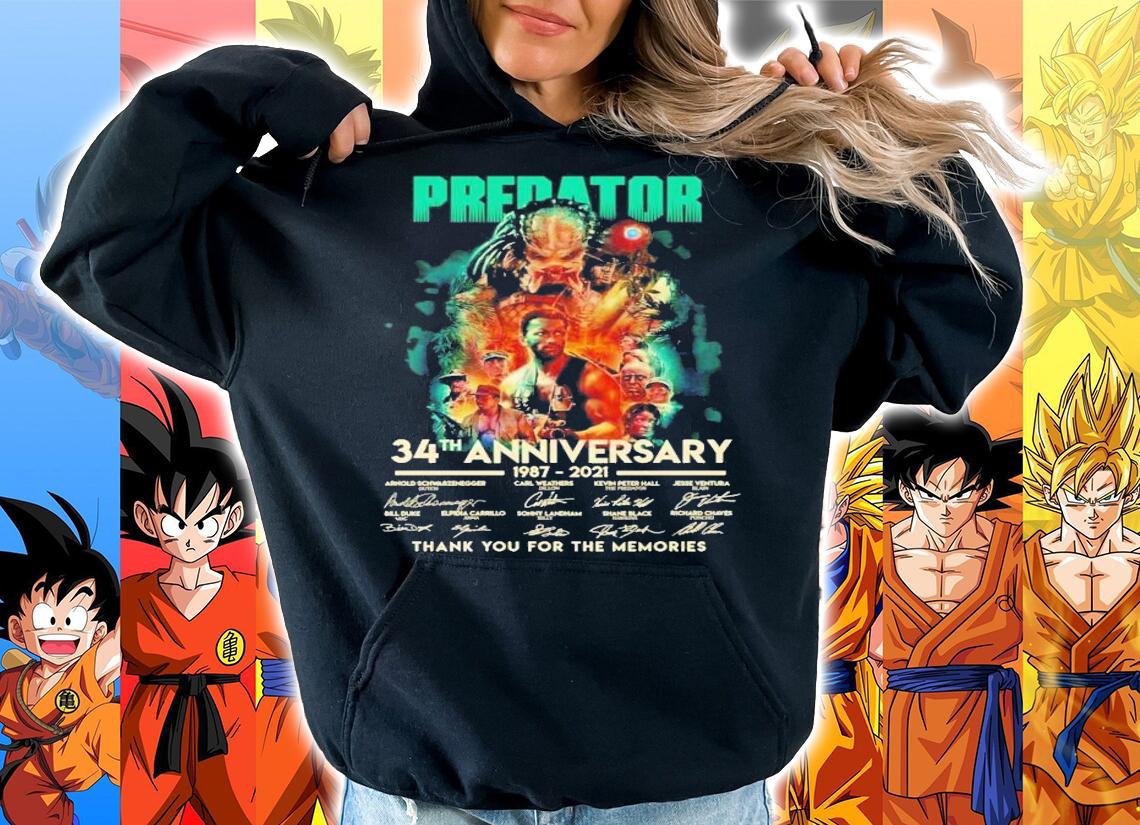 Predator 34th anniversary 1987-2021 thank you for the memories shirt hoodie