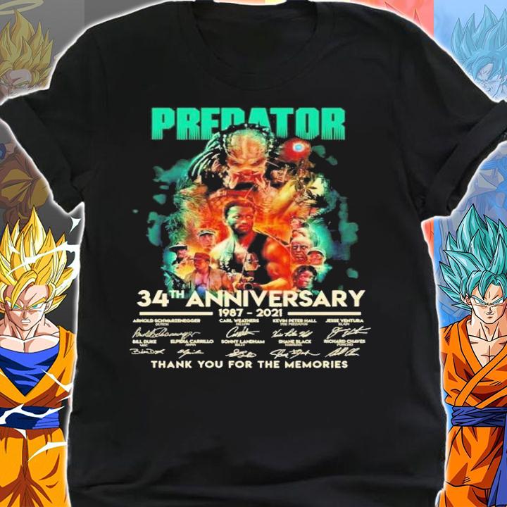 Predator 34th anniversary 1987-2021 thank you for the memories shirt shirt