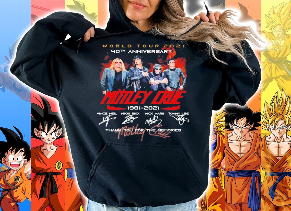 World Tour 2021 40th Anniversary Motley Crue 1981-2021 Signatures t-shirt hoodie