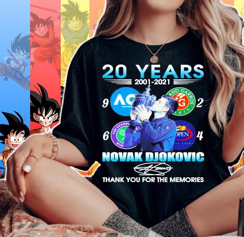 20 Years 2001-2021 Novak Djokovic Signatures Thank You For The Memories shirt woman shirt