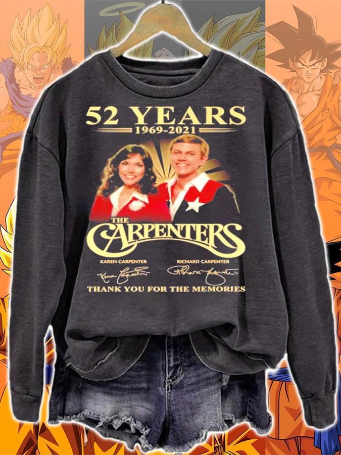 52 Years 1969-2021 The Carpenters thank You for the memories signatures t-shirt sweatshirt