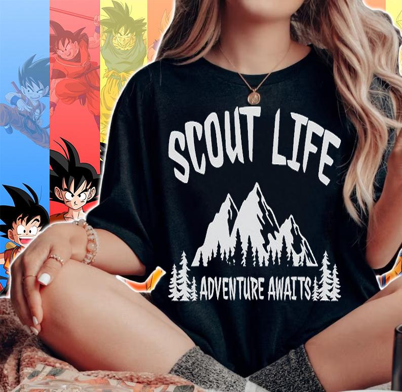 Camping Scouting Scout Life Adventure Awaits T-Shirt woman shirt