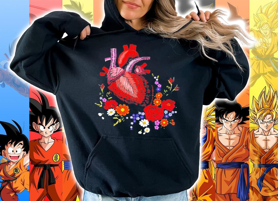 Cardiologist floral heart shirt hoodie