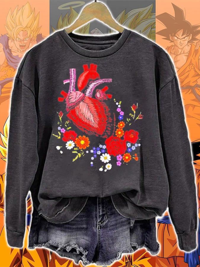 Cardiologist floral heart shirt sweatshirt