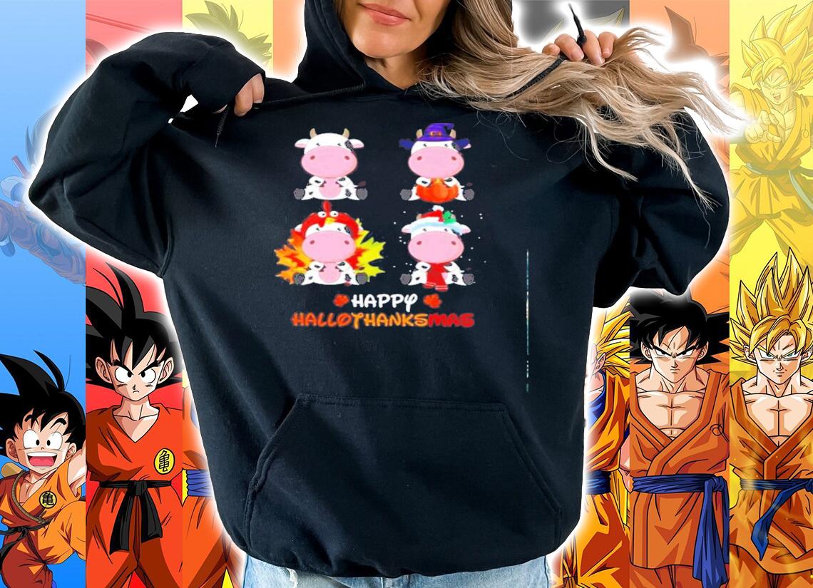 Cow chibi Happy Hallothanksmas shirt hoodie