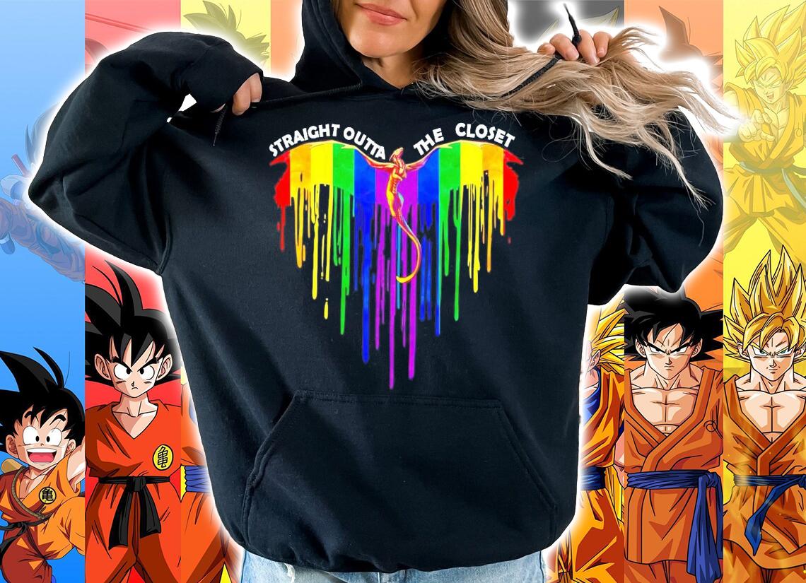 Heart Dragon LGBT Flag Straight Outta The Closet shirt hoodie