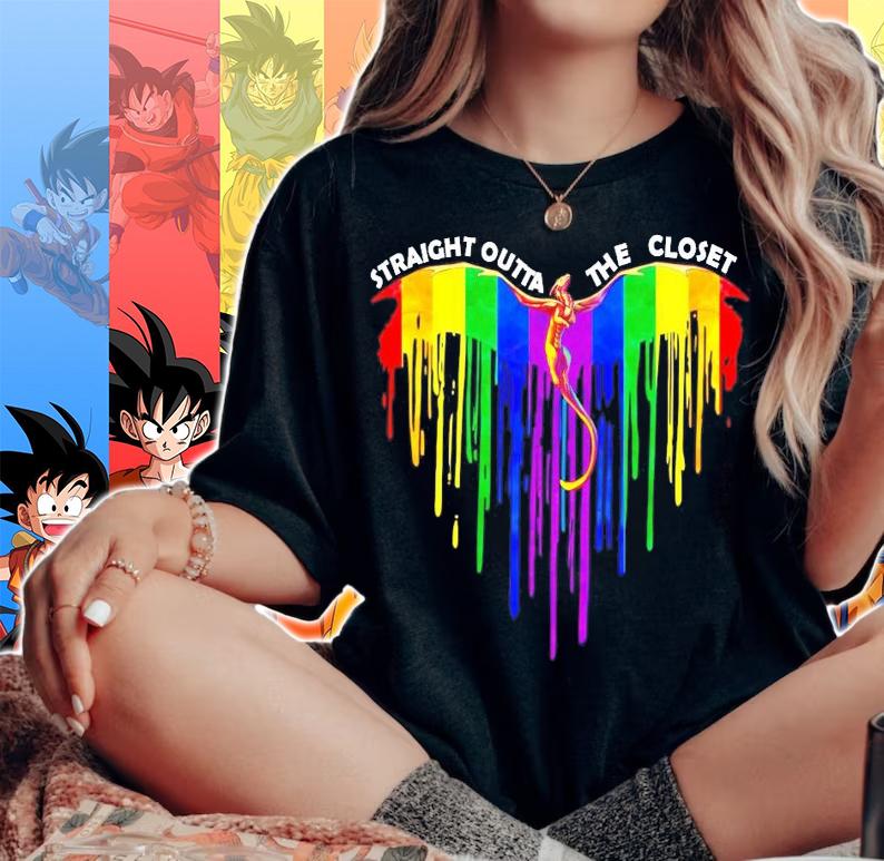 Heart Dragon LGBT Flag Straight Outta The Closet shirt woman shirt