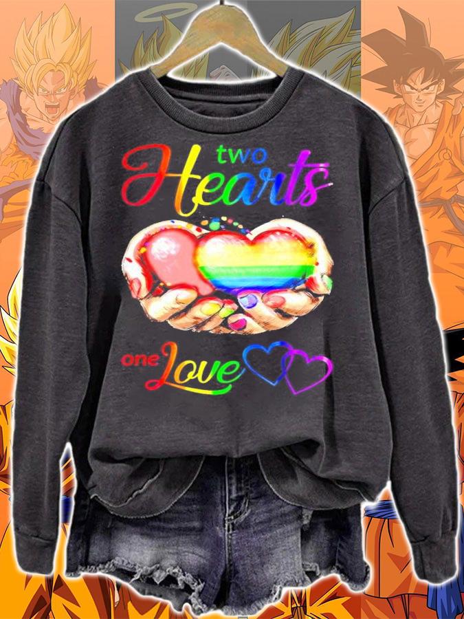 LGBT two hearts one love shirt sweatshirt