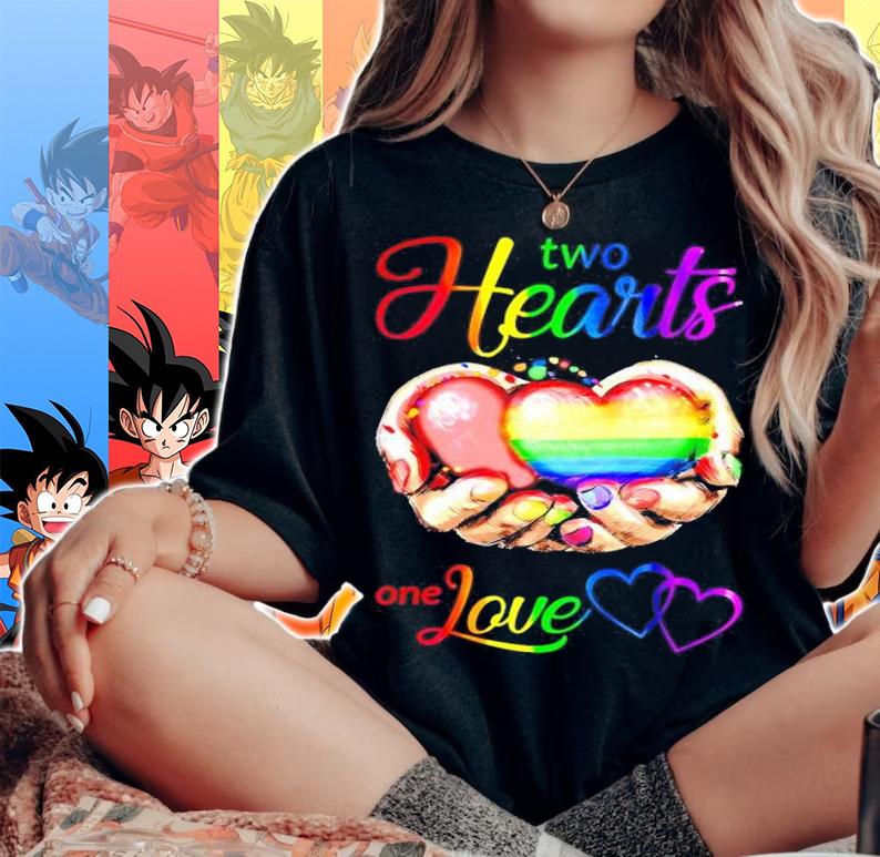 LGBT two hearts one love shirt woman shirt