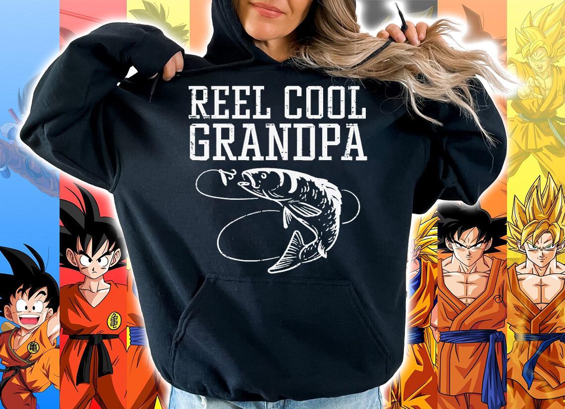 Reel Cool Grandpa Fish Fishing Angling Fisher T-Shirt hoodie