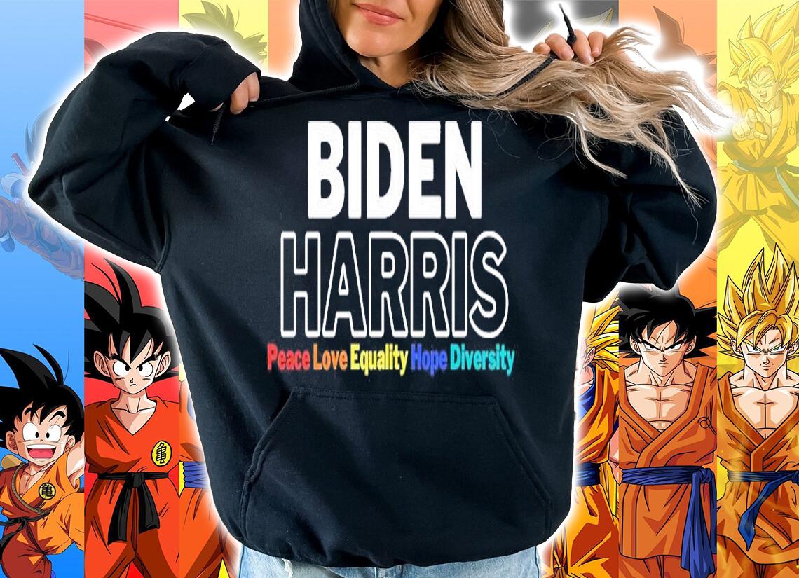 Biden Harris peace love equality hope diversity shirt hoodie