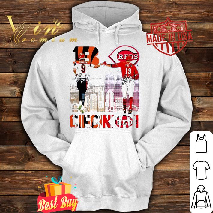 Awesome cincinnati Burrow vs Votto signature shirt hoodie