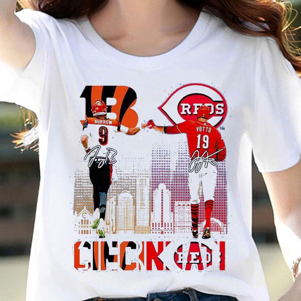 Awesome cincinnati Burrow vs Votto signature shirt woman shirt