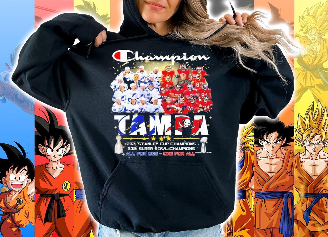 Champion Tampa 2021 Stanley Cup Finals Super Bowl LIV Champions all for one one for all shirt hoodie