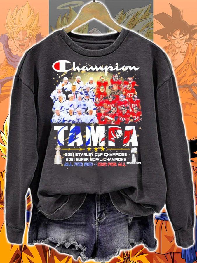 Champion Tampa 2021 Stanley Cup Finals Super Bowl LIV Champions all for one one for all shirt sweatshirt