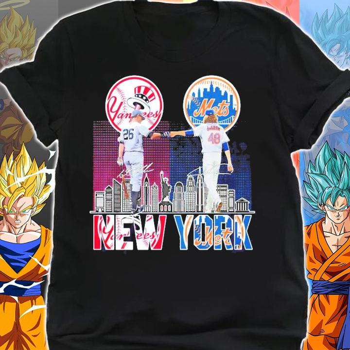 New York DJ LeMahieu Jacob deGrom signatures shirt shirt