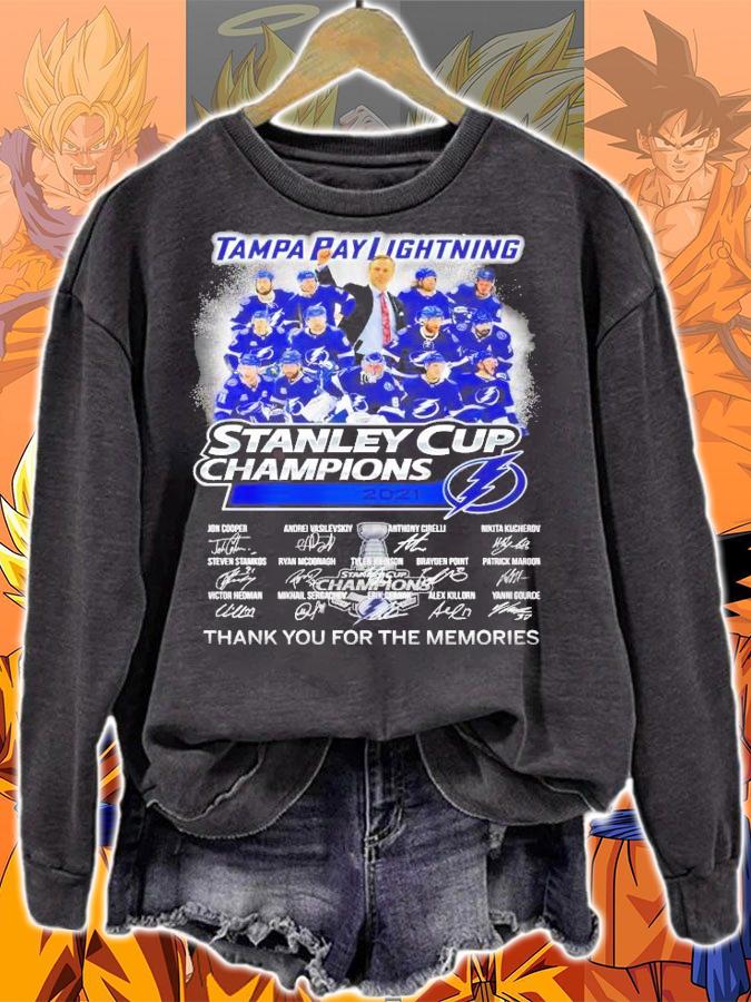 Tampa Bay Lightning Stanley Cup Champions 2021 thank you for the memories shirt sweatshirt
