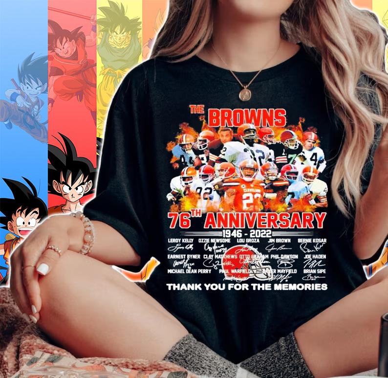The Browns 76th anniversary 1946 2022 thank you for the memories shirt woman shirt