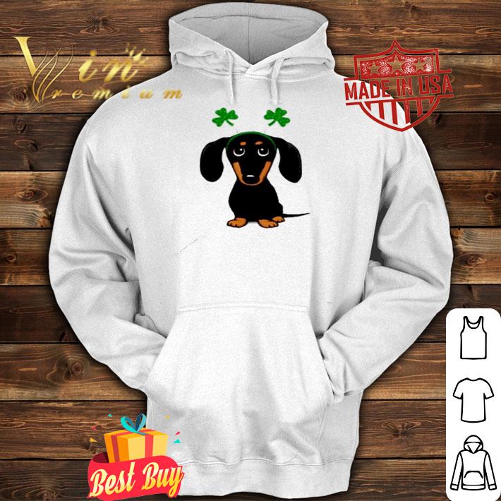 Saint Patrick's Day Black and Tan Dachshund with Shamrocks shirt hoodie