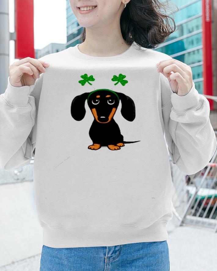 Saint Patrick's Day Black and Tan Dachshund with Shamrocks shirt sweatshirt