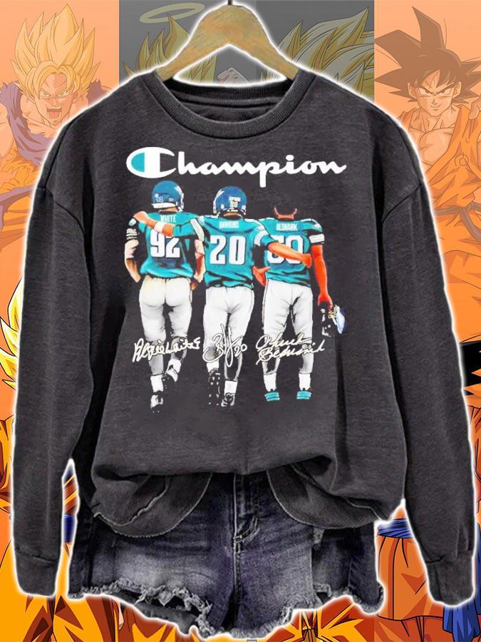 Champion Reggie White Brian Dawkins Chuck Bednarik signatures shirt sweatshirt