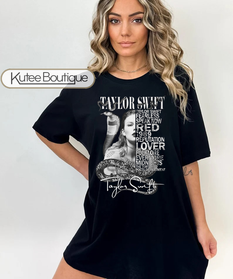 Taylor Swift Snake Reputation Fearless Speak Now Lover Folklore Red Album Signature Shirt