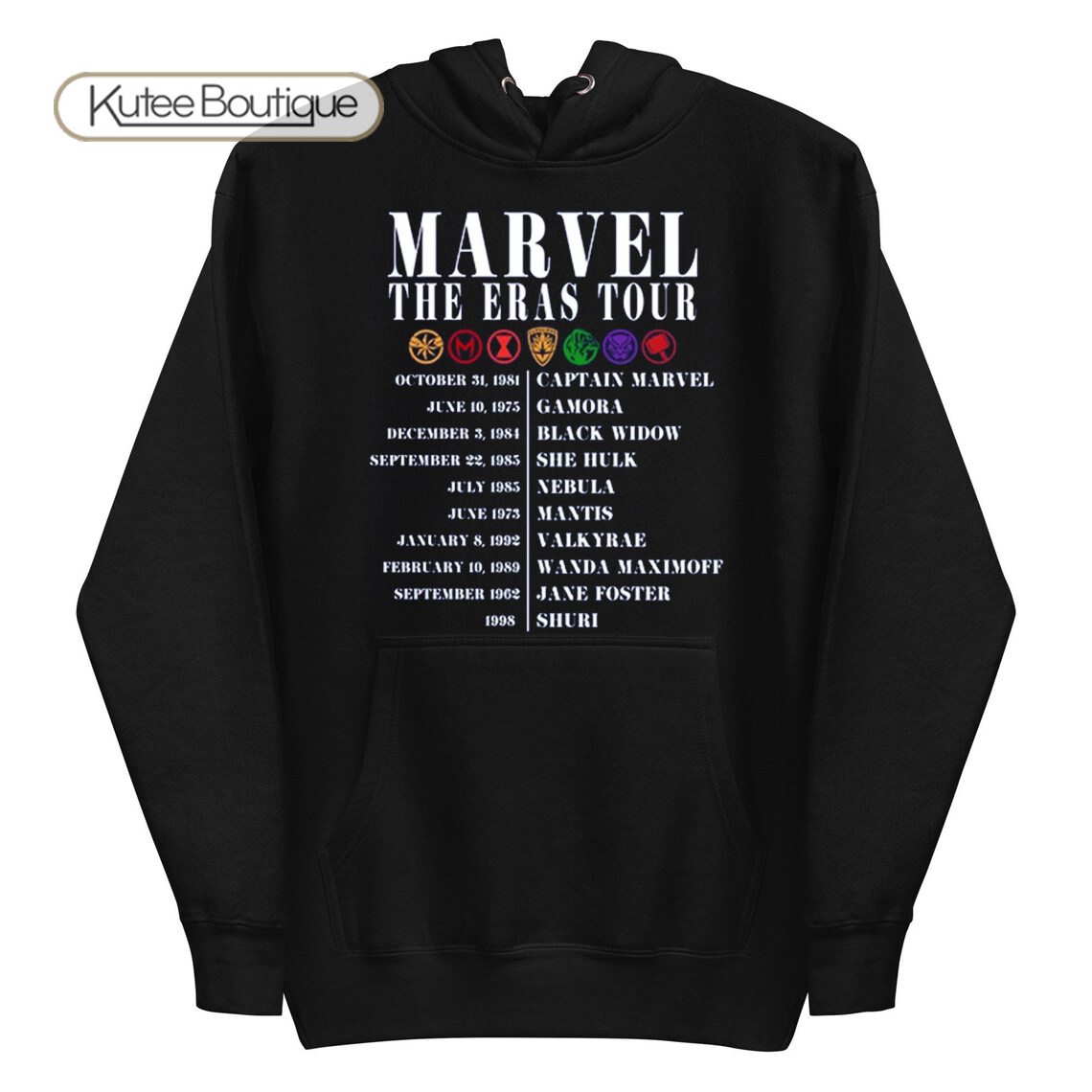 Marvel The Eras Tour Taylor Swift X Female Marvel Characters T-Shirt