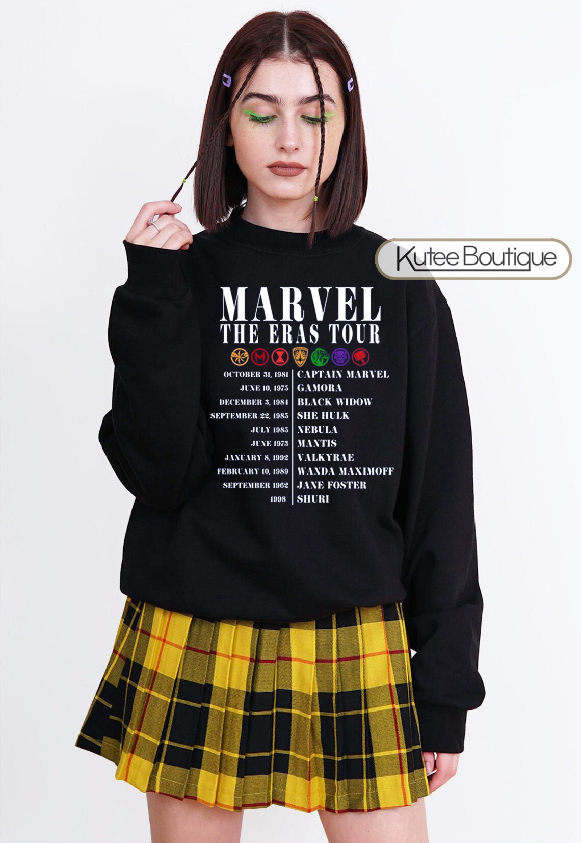 Marvel The Eras Tour Taylor Swift X Female Marvel Characters T-Shirt