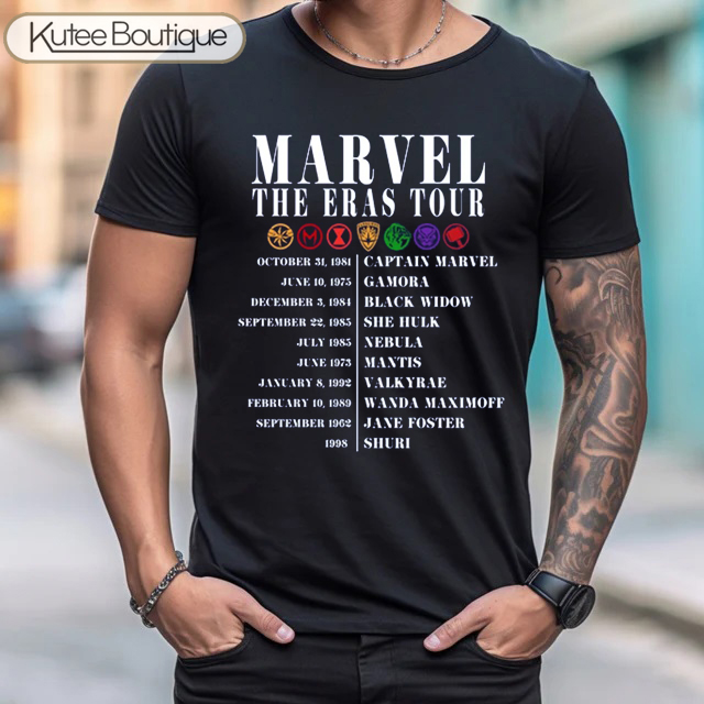 Marvel The Eras Tour Taylor Swift X Female Marvel Characters T-Shirt