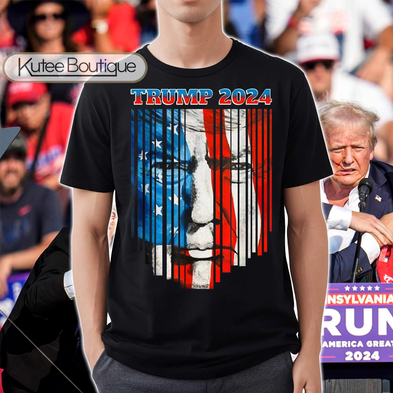 MAGA Donald Trump 2024 SURVIVOR American Flag Never Stop The Fight T-Shirt