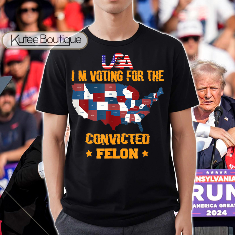 Donald Trump Survivor President 2024 USA I'm Voting For The Convicted Felon T-Shirt