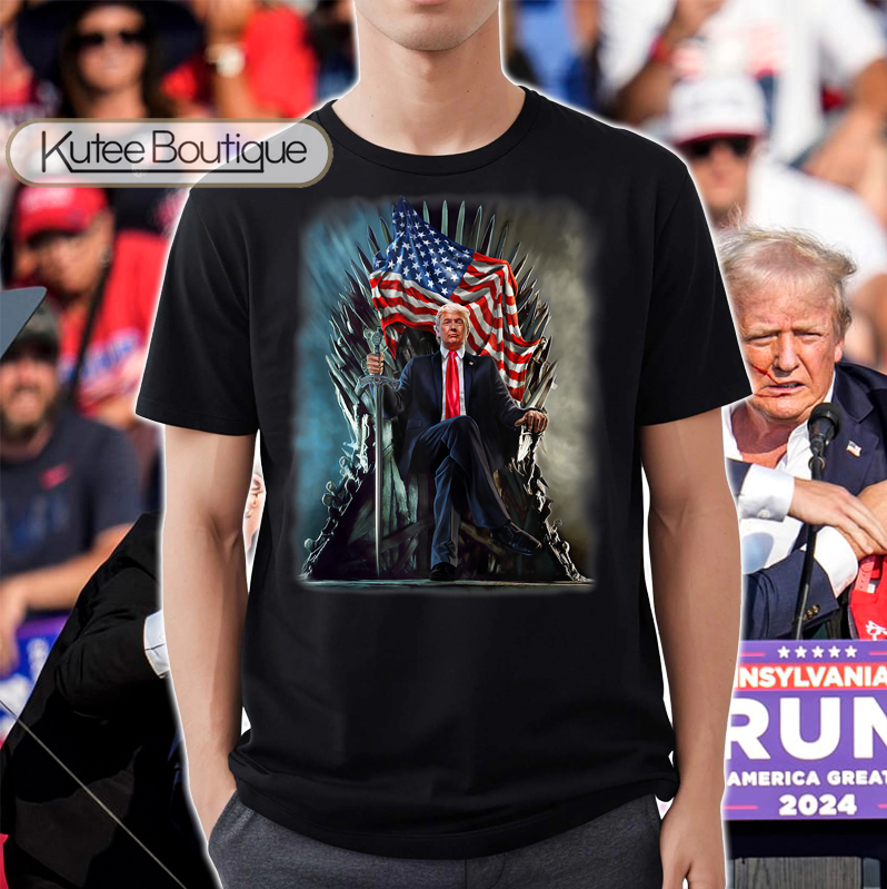 Donald Trump United States Throne GOT Trump Survived Shot American Flag Election Rally T-Shirt