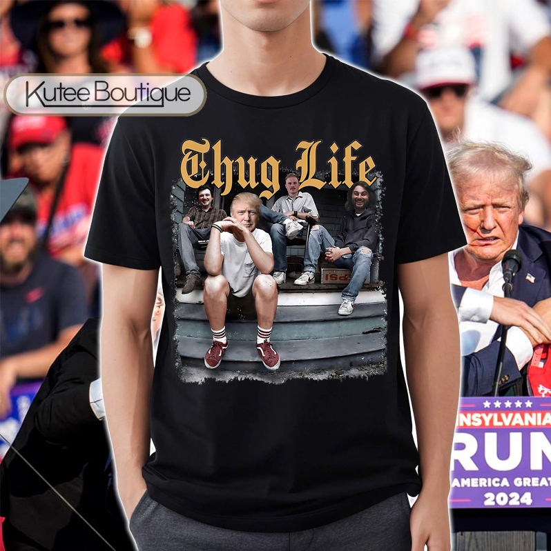 2024 Election Donald Trump Shooting Thug Life 90s Funny T-Shirt