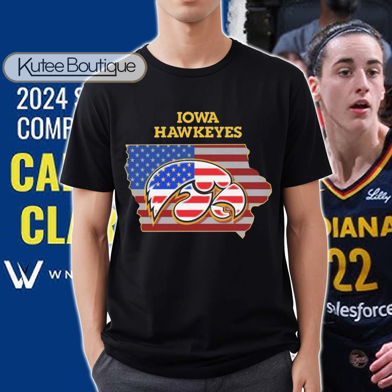 Iowa Hawkeyes Inside American Flag Iowa State Patriotic 4th of july T-Shirt