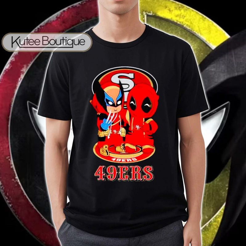 San Francisco 49ers Marvel Deadpool and Wolverine Cosplay Together T-Shirt