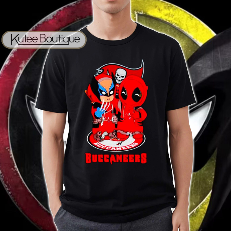 Tampa Bay Buccaneers Marvel Deadpool and Wolverine Cosplay Together T-Shirt