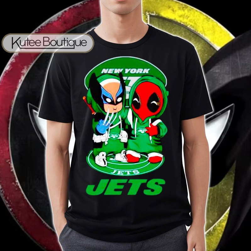 New York Jets Marvel Deadpool and Wolverine Cosplay Together T-Shirt
