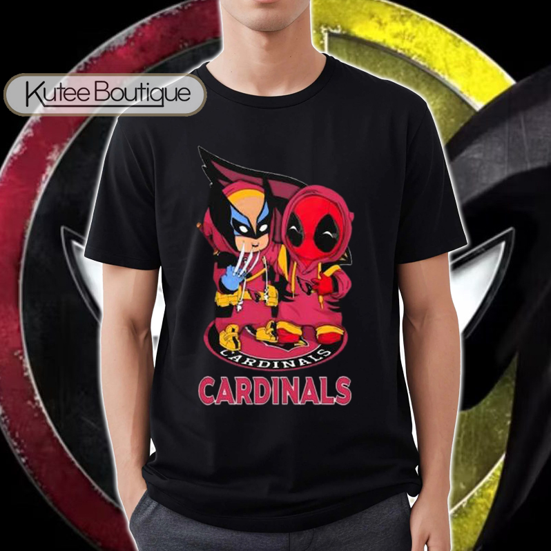 Arizona Cardinals Marvel Deadpool and Wolverine Cosplay Together T-Shirt