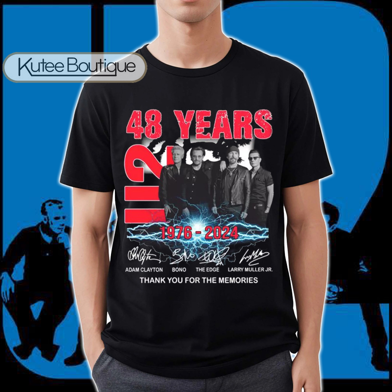 48 Years 1976–2024 U2 Band Thank You For The Memories Signatures T-Shirt