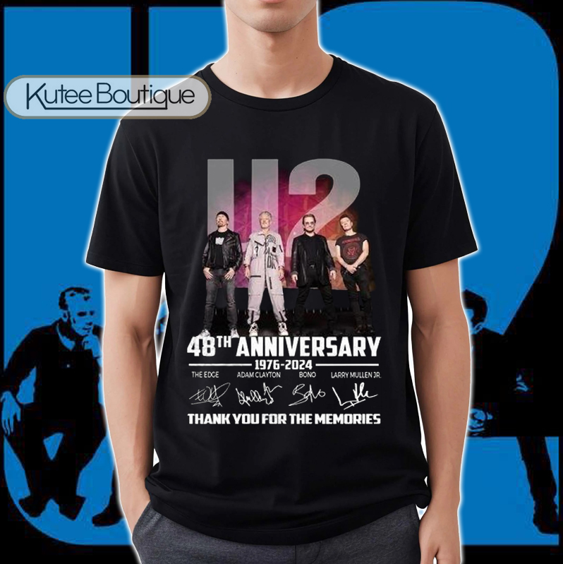 U2 Band U2-Uv Ultraviolet Sphere 48th Anniversary 1976-2024 Signatures T-Shirt