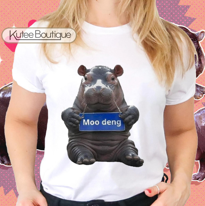My Name Is Moo Deng From Thailand Cute Baby Pygmy Hippo T-Shirt