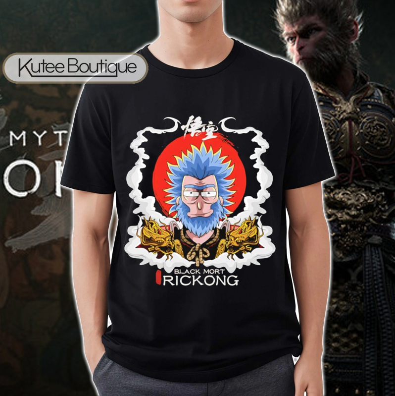 Black Mort Rickong Rick and Morty Black Myth Wukong T-Shirt