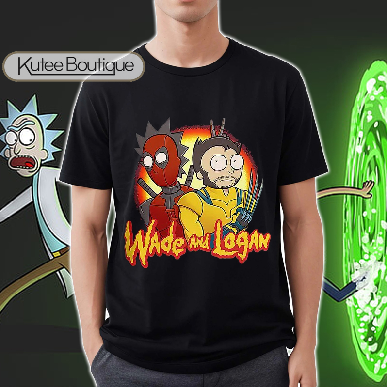 Wade And Logan Rick And Morty Deadpool and Wolverine Cosplay Together Shirt