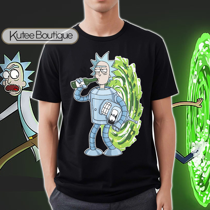 Rick And Morty Bender Rick Sanchez Cosplay Bender Drink Crossover T-Shirt