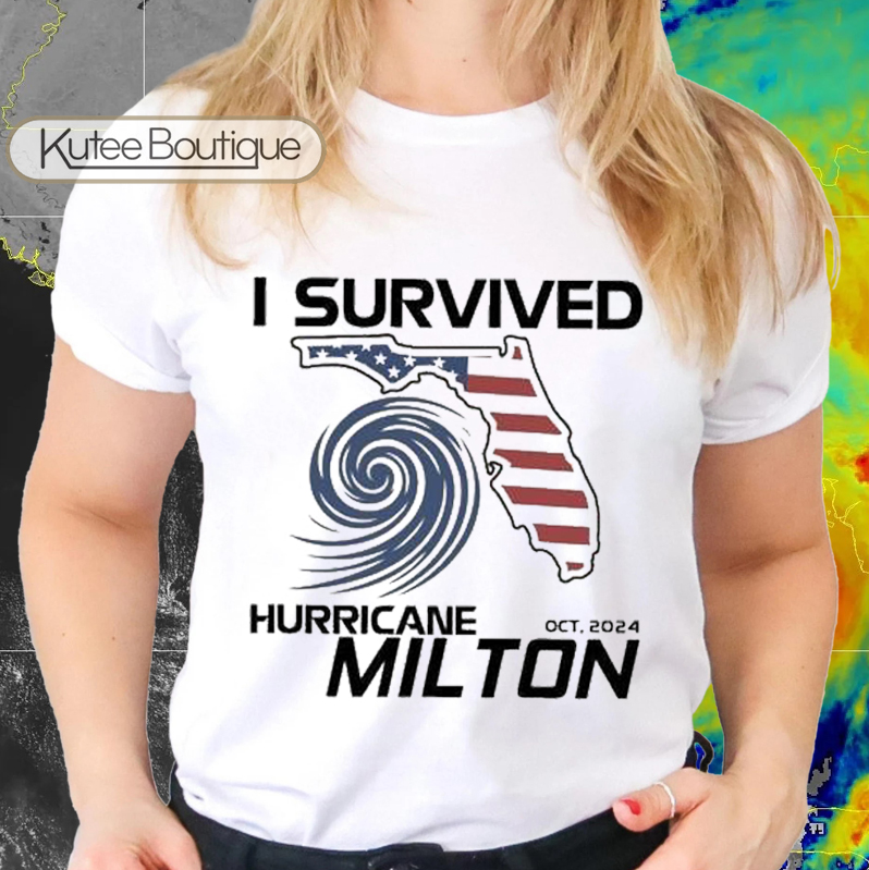 Florida USA Flag I Survived Hurricane Milton Oct 2024 Shirt