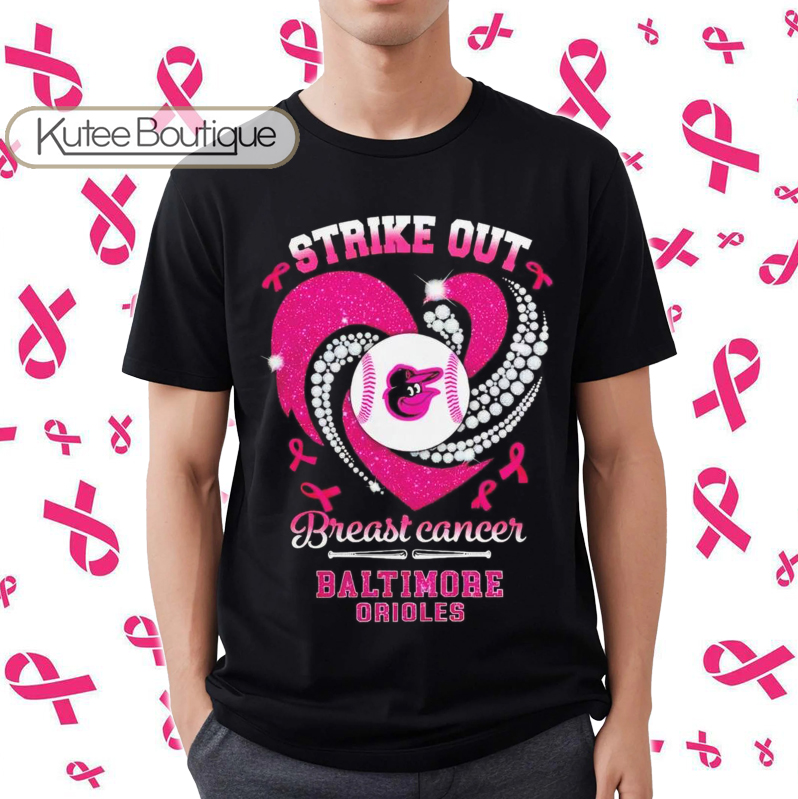 Baltimore Orioles Strike Out Breast Cancer Awareness MLB T-Shirt