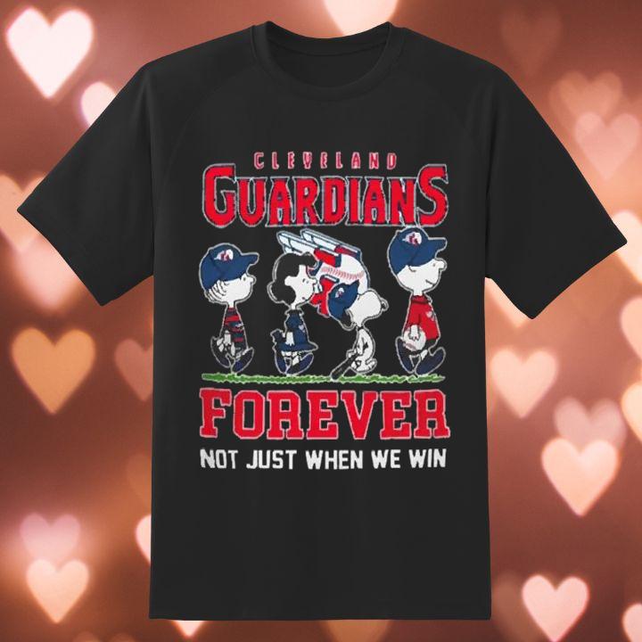 Peanuts Snoopy Cleveland Guardians Forever Not Just When We Win T-Shirt