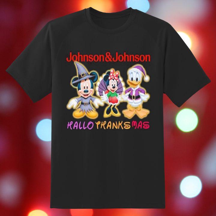 Mickey And Minnie Mouse Donald Duck Disney Johnson & Johnson Hallothanksmas T-Shirt