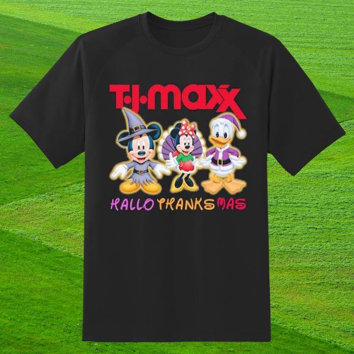 T.J. Maxx Disney Mickey Minnie Donald Hallothanksmas T-Shirt