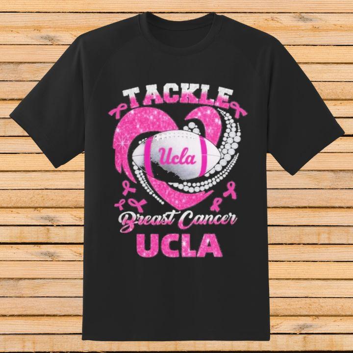 UCLA Bruins Tackle Breast Cancer Awareness Diamond Heart T-Shirt